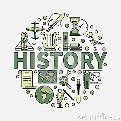 History green round symbol Vector Illustration