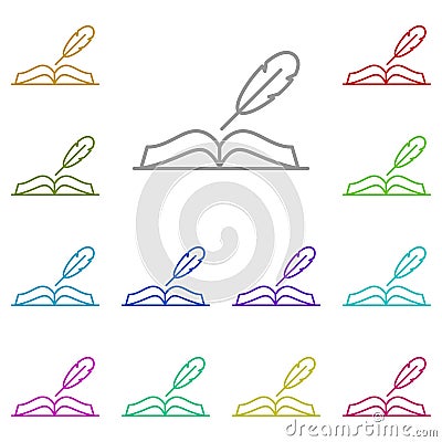 History, history book, Pero multi color icon. Simple thin line, outline of History icons for UI and UX, website or mobile Stock Photo