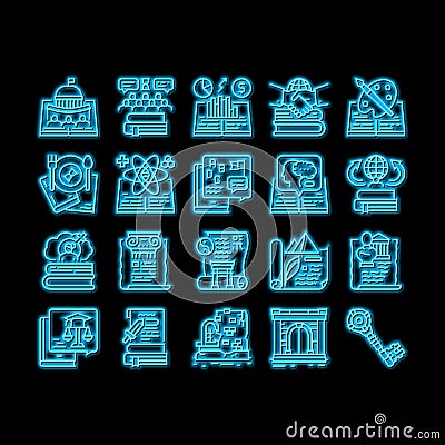 History Learn Educational Lesson neon glow icon illustration Vector Illustration