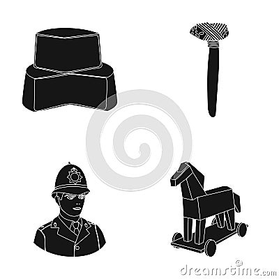History, products and or web icon in black style. travel, weapons icons in set collection. Vector Illustration