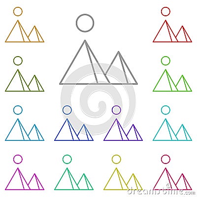 History, pyramid multi color icon. Simple thin line, outline vector of History icons for UI and UX, website or mobile application Stock Photo