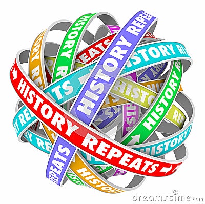 History Repeats Over Again Repetitive Words Cyclical Yesterday T Stock Photo