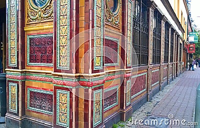 A colorful corner bar in Belfast in Northern Ireland Stock Photo