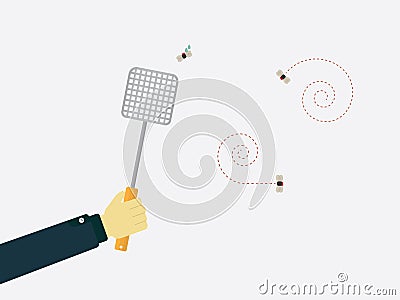 Hit the fly Vector Illustration