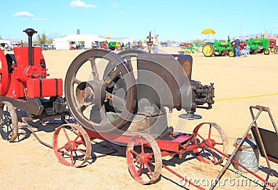 Antique American flywheel engine: Fairbanks Morse Editorial Stock Photo