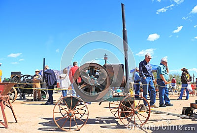 Antique American flywheel engine: Fairbanks Morse Editorial Stock Photo