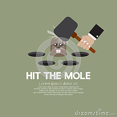 Hit The Mole Fun Game Vector Illustration