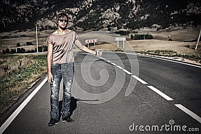 Hitchhiker Stock Photo