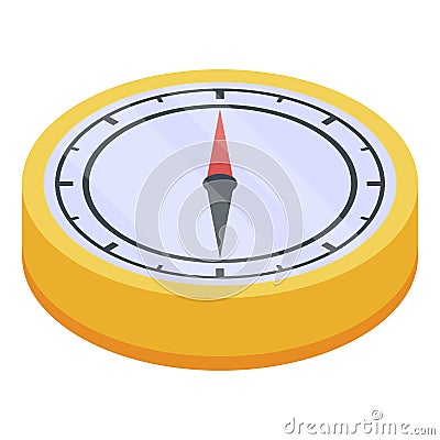 Hitchhiking hand compass icon, isometric style Vector Illustration