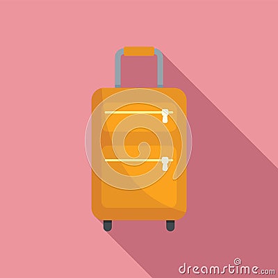 Hitchhiking travel bag icon, flat style Vector Illustration