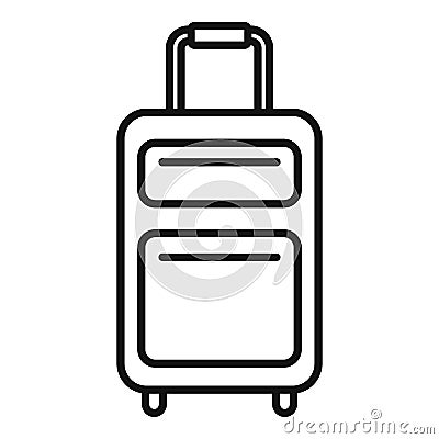 Hitchhiking travel bag icon, outline style Vector Illustration