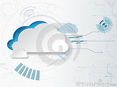 Hitech business background. Web-based cloud technologies Vector Illustration