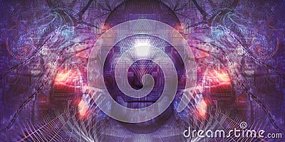 Hitech Dark Psychedelic Visionary Art Stock Photo