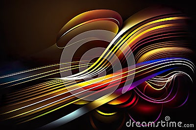 Hitech light line curve smooth and blur motion colorful. Generative AI Stock Photo