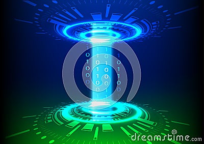 Hitech Technology Circle circuit connection network communications vector illustration Stock Photo