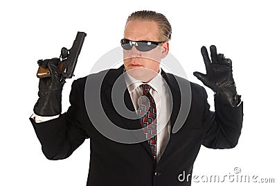 Hitman surrendering. Stock Photo