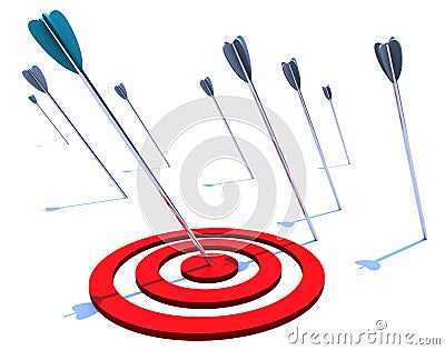 Hitting the Bulls Eye Stock Photo