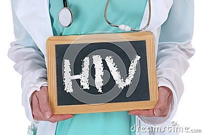 HIV AIDS diagnosis disease ill illness healthy health doctor nurse Stock Photo