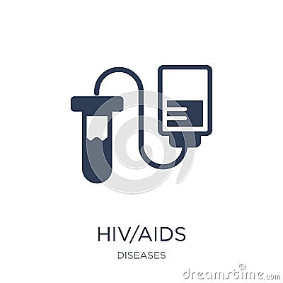 HIV/AIDS icon. Trendy flat vector HIV/AIDS icon on white background from Diseases collection Vector Illustration