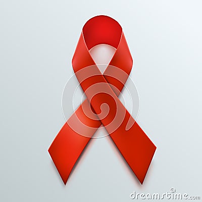 Hiv Awareness Red Ribbon. World Aids Day concept. Vector Illustration