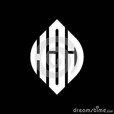HJJ circle letter logo design with circle and ellipse shape. HJJ ellipse letters with typographic style. The three initials form a Vector Illustration