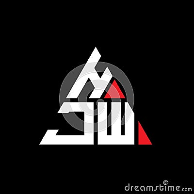 HJW triangle letter logo design with triangle shape. HJW triangle logo design monogram. HJW triangle vector logo template with red Vector Illustration