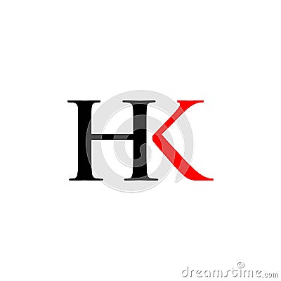 HK Logo Letter Vector Template Design Illustration Stock Photo