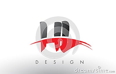 HL H L Brush Logo Letters with Red and Black Swoosh Brush Front Stock Photo