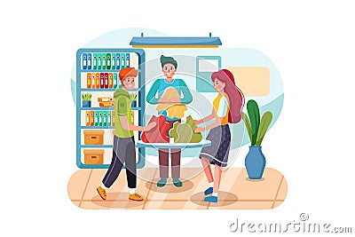 Connecting teams concept illustration isolated on white background Vector Illustration