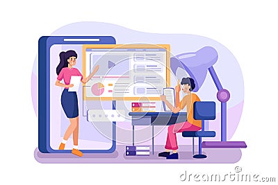 Online Course, Online Education Vector Illustration concept. Vector Illustration