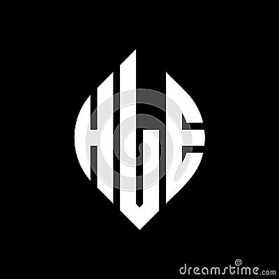 HLE circle letter logo design with circle and ellipse shape. HLE ellipse letters with typographic style. The three initials form a Vector Illustration
