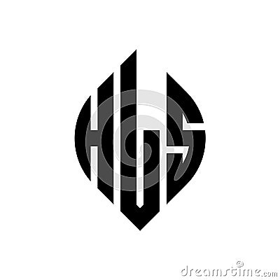 HLS circle letter logo design with circle and ellipse shape. HLS ellipse letters with typographic style. The three initials form a Vector Illustration