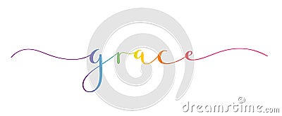 GRACE colorful brush calligraphy banner Vector Illustration