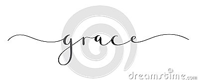 GRACE black brush calligraphy banner Vector Illustration