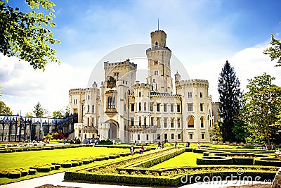 Hluboka nad Vltavou castle Stock Photo