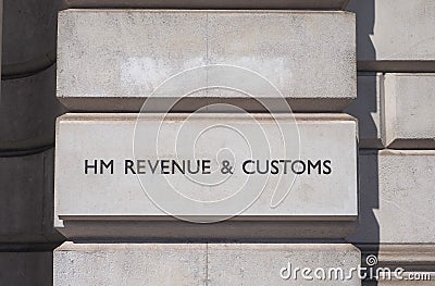 HM Revenue and Customs sign in London Editorial Stock Photo