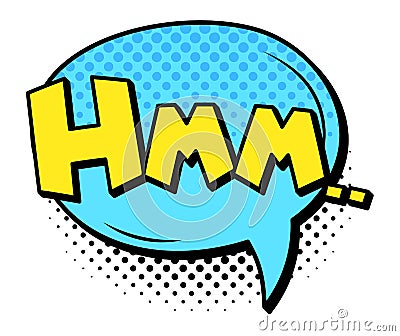 Hmm expression sound cloud for speech design Vector Illustration