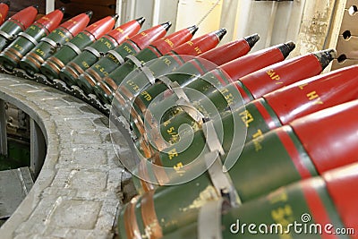 HMS Belfast, london thames. interior missile room Editorial Stock Photo