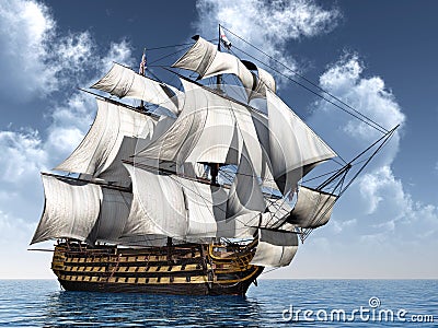HMS Victory Cartoon Illustration