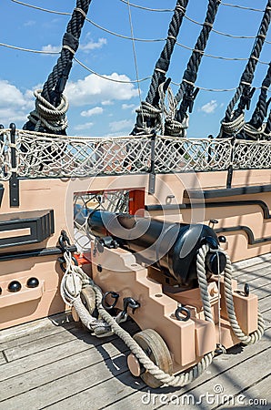 HMS Victory Cannon, Portsmouth, England Stock Photo