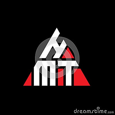 HMT triangle letter logo design with triangle shape. HMT triangle logo design monogram. HMT triangle vector logo template with red Vector Illustration
