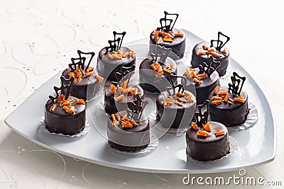 Handmade chocolate bonbons Stock Photo