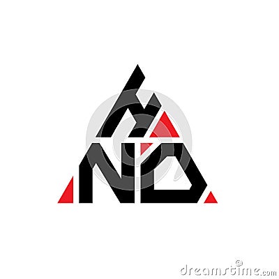 HNO triangle letter logo design with triangle shape. HNO triangle logo design monogram. HNO triangle vector logo template with red Vector Illustration