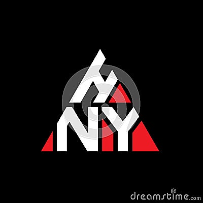 HNY triangle letter logo design with triangle shape. HNY triangle logo design monogram. HNY triangle vector logo template with red Vector Illustration