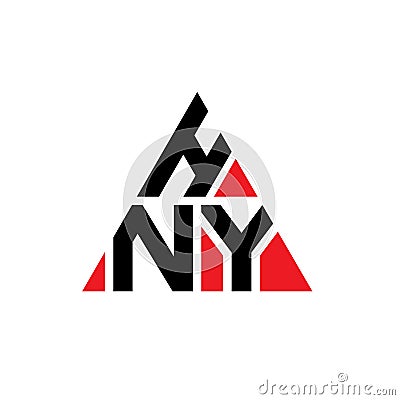 HNY triangle letter logo design with triangle shape. HNY triangle logo design monogram. HNY triangle vector logo template with red Vector Illustration