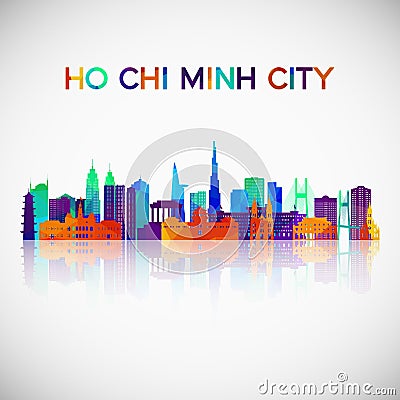 Ho Chi Minh City skyline silhouette in colorful geometric style. Vector Illustration