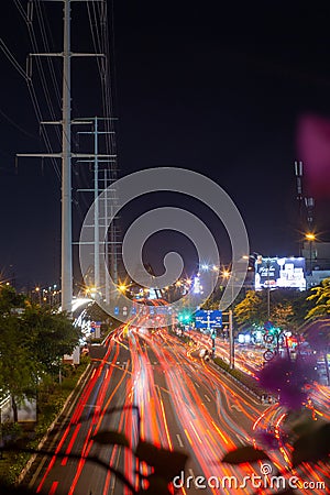 Ho Chi Minh City, Vietnam - April 23 2023: Timelapse exposure photo on Pham Van Dong street, Ho Chi Minh City Editorial Stock Photo