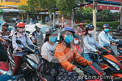 HO CHI MINH CITY,VIETNAM - DEC 10: Road congested with motorists in Ho Chi Minh City Saigon, Vietnam Editorial Stock Photo