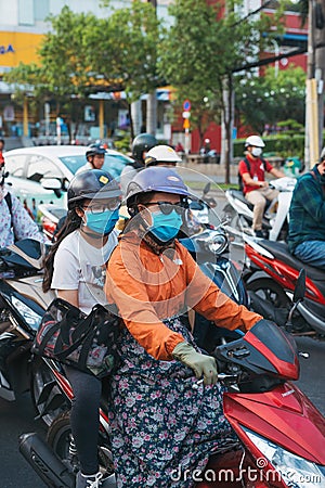 HO CHI MINH CITY,VIETNAM - DEC 10: Road congested with motorists in Ho Chi Minh City Saigon, Vietnam Editorial Stock Photo