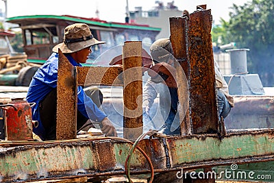 Welders Ho Chi Minh City Editorial Stock Photo